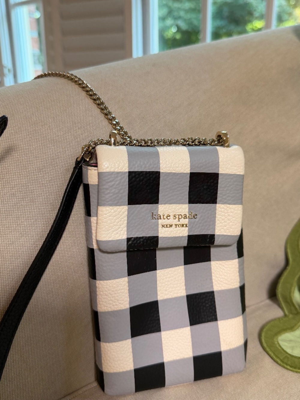 Kate Spade New York Bradley Gingham Pebbled Leather Crossbody Bag